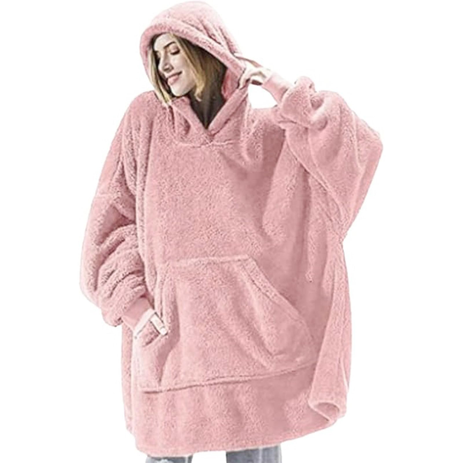 Wearable Blanket Hoodie for Adult, Oversized Blanket Hoodie with Pocket