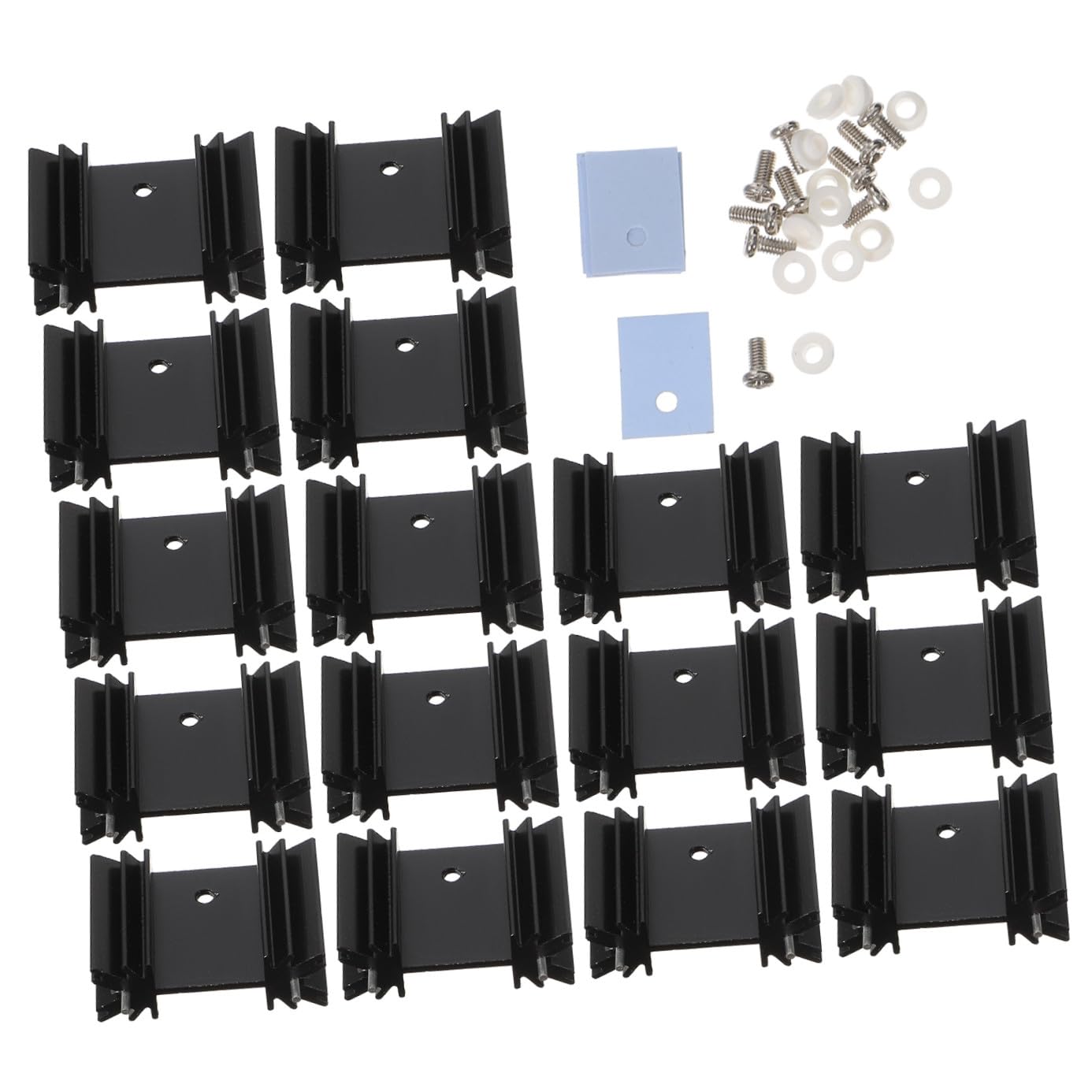 Zerodeko Dissipatore di Calore in Alluminio To-220 Isolamento Completo Aletta di Raffreddamento in Metallo Kit da 40 Pezzi per Componenti Elettronici e Regolatori di Colore Casuale