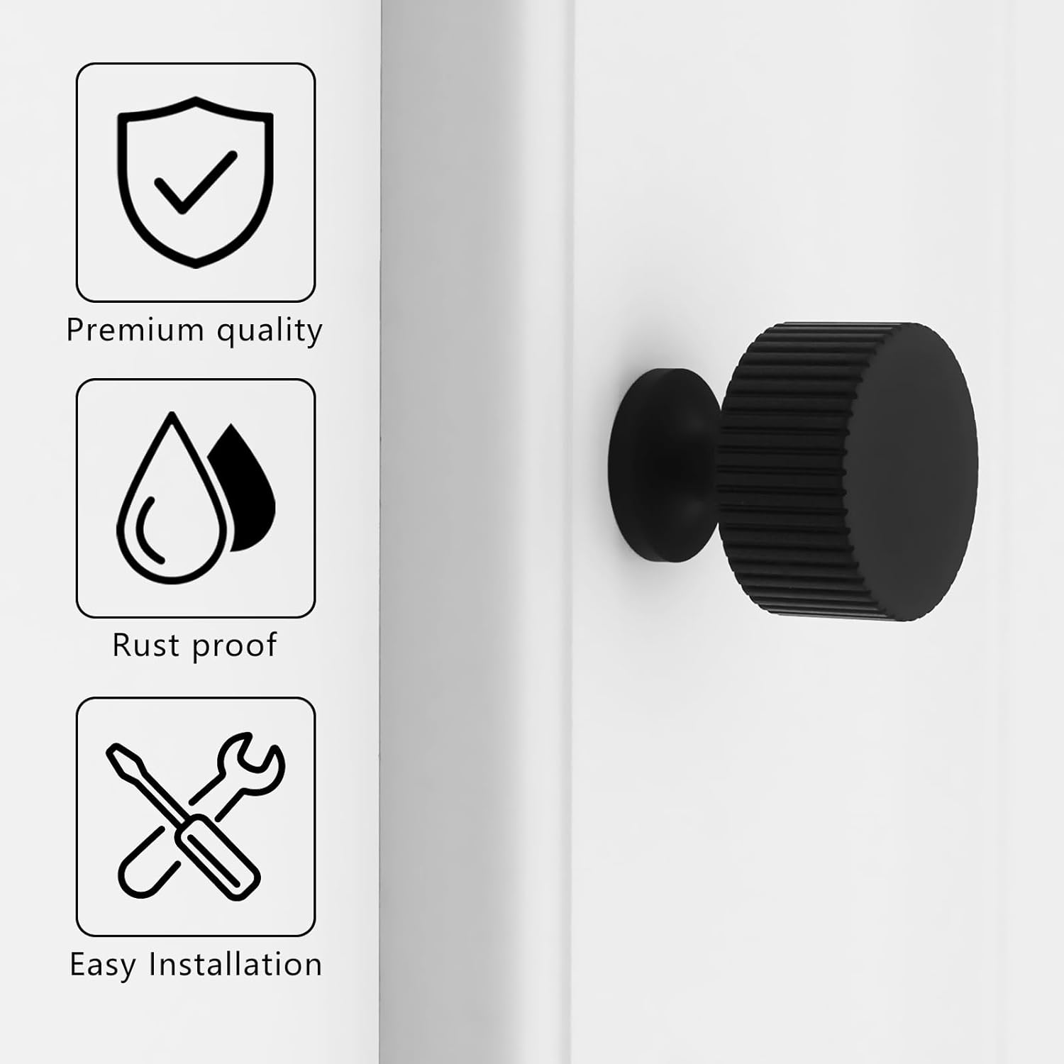 30 Pack Black Cabinet Knobs Dresser Knob, Matte Black Drawer knobs for Cabinets, Drawer Pulls for Bathroom, Kitchen, Cupboard