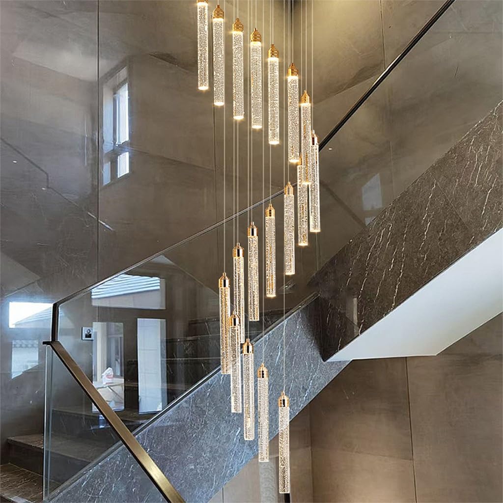 Nowoczesny żyrandol z bańkami szklanymi i diodami LED - kreatywny design gałązek do hoteli i willi typu deluxe - eleganckie oświetlenie schodów i salonu, 26 głowic, 12 do 40 świateł (26 głowic w