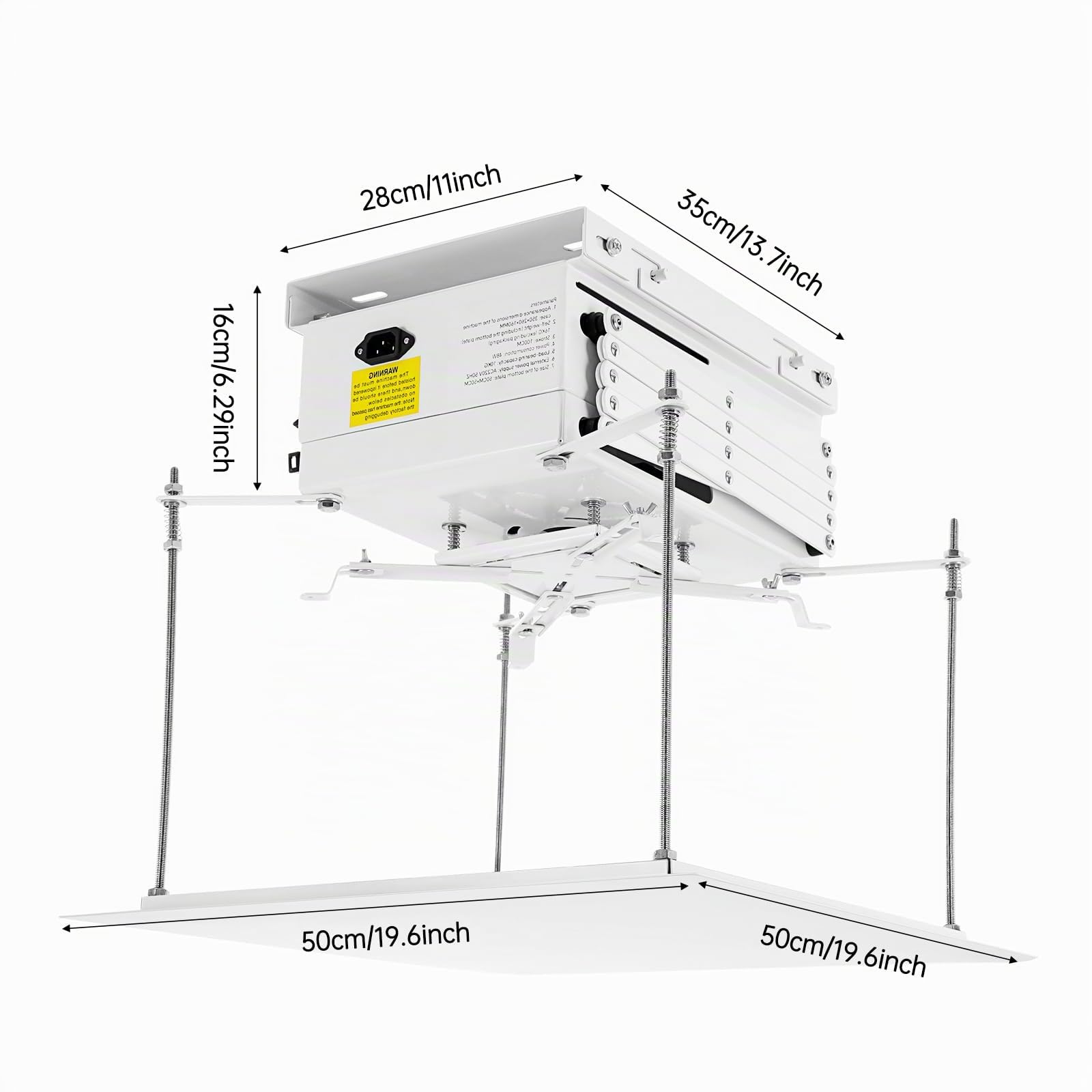 Electric Lift Projector Klappbarer Projektorhalterung Aufzug Leistungsstarke（10kg）Deckenlift Projektor mit Kardangelenk versteckte Projektor-Deckenhalterung mit Fernbedienung und Kabelsteuerung