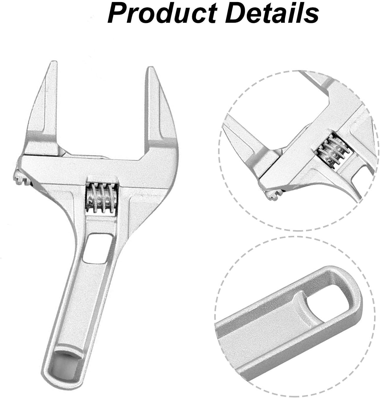 Wide Jaw Adjustable Spanners Wrenches 6-68mm Ultra-Thin Shifting Plumber Bathroom Spanner Shank for Machine Furniture Repairment for Bathroom Washbasin - Image 4