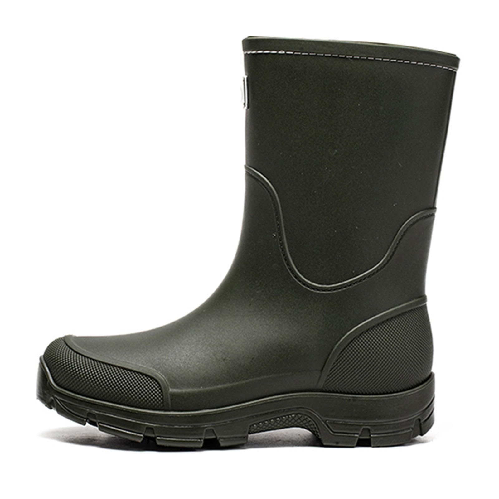 Generico Stivali Di Gomma Uomo -Stivali da Pioggia Impermeabili Trekking Outdoor Basso Tacco Stagioni Campeggio Passeggiate