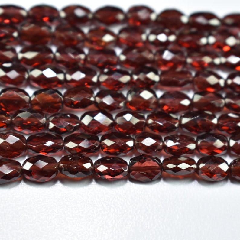 Perles ovales en grenat naturel du Mozambique 4x6mm pour création de bijoux