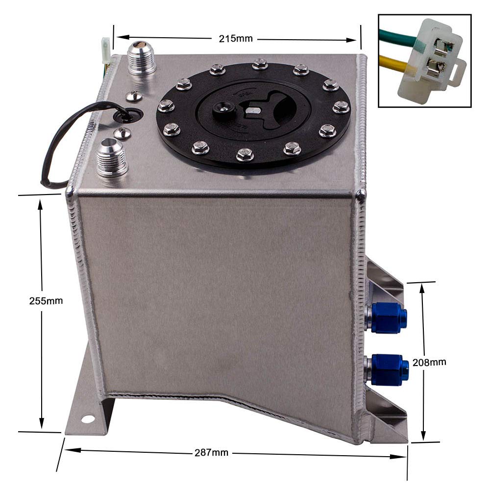 maXpeedingrods Depósito de pilas de combustible universal de aluminio de 10 L/2,5 galones con sensor de llenado