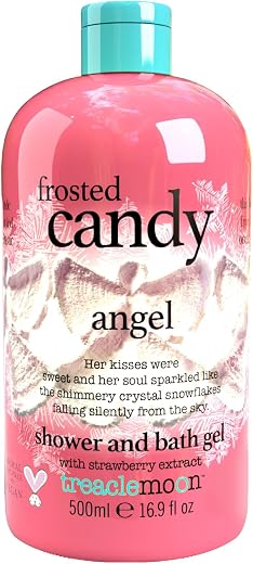 Treaclemoon Frosted Candy Angel Shower &amp; Bath Gel 500ml with Natural Strawberry Extract | Paraben Free &amp; Vegan Friendly Bo...