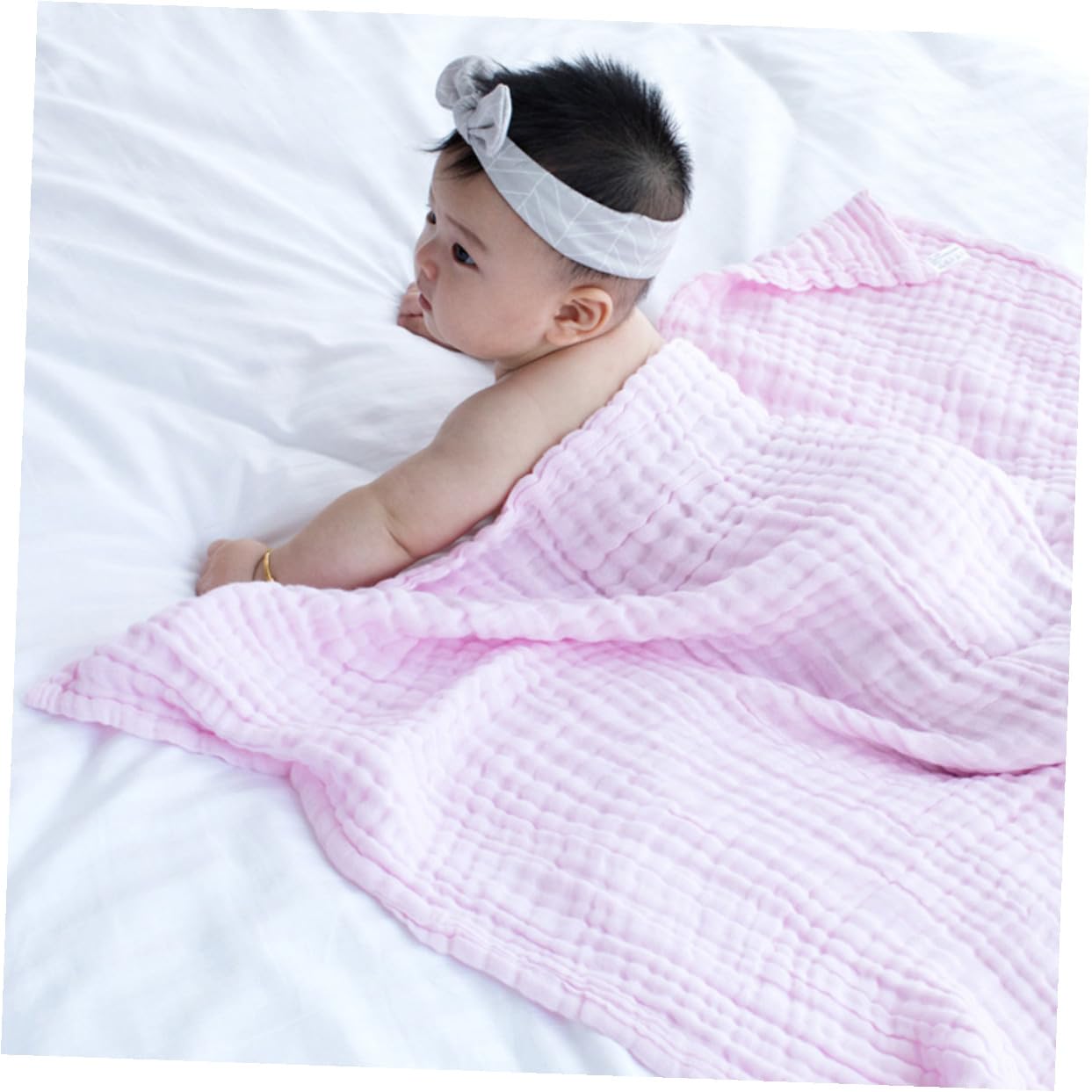 GALPADA 3 Stück Baumwoll badetücher Weich Atmungsaktiv Swaddle Decken in Pastellfarben Neugeborenen Kuscheldecke Leicht und Hautfreundlich für Jahreszeiten