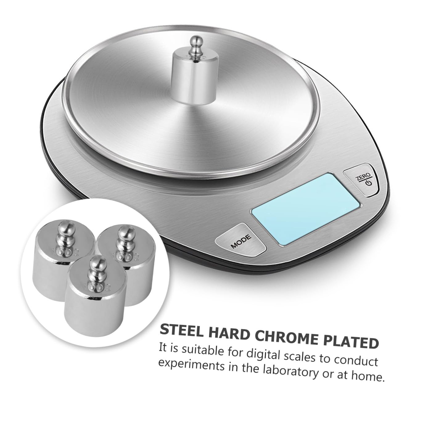 Garneck Pesas de Calibración de Acero Cromado 100 G M2 Estándar, Juego de 3 Piezas para Básculas Electrónicas, Accesorios de Calibración para Balanza Digital en Laboratorio y Enseñanza