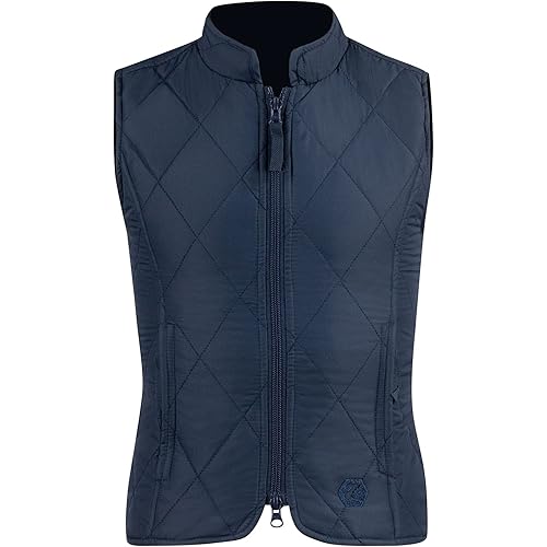 HORZE Kid's Unisex Quilted Softshell Lightweight Windproof Equestrian Riding Vest | Size Chart in Image