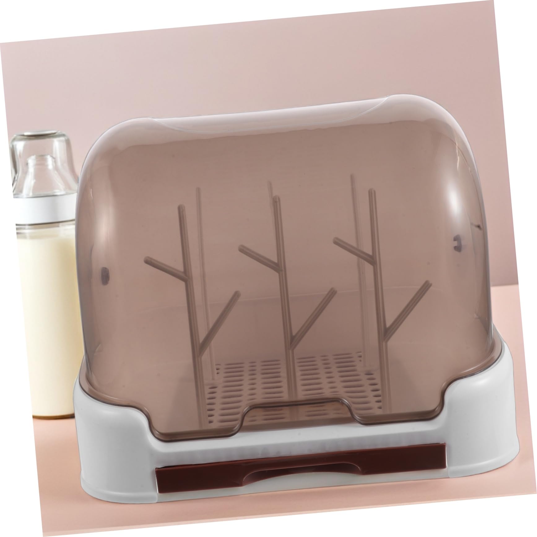 TOYANDONA Scolabiberon con Coperchio, Set 1 Pezzo, Design Compatto da Banco | Plastica, Drenaggio Rapido, per Tettarelle e Bicchieri Piccoli, Uso in Cucina