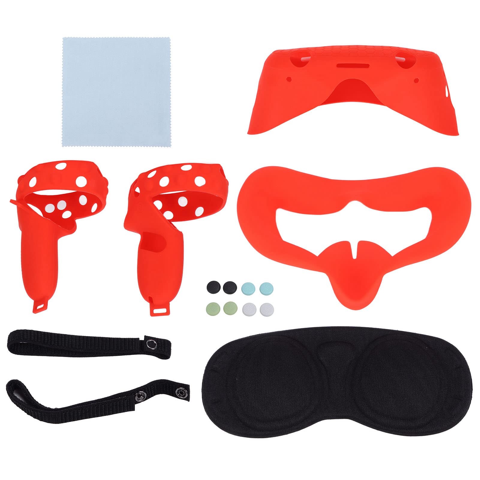 VR Glasses Silicone Accessory Kit Odporne na pot, brud, kurz i zmywalne akcesoria do maski okularów VR .(czerwony)