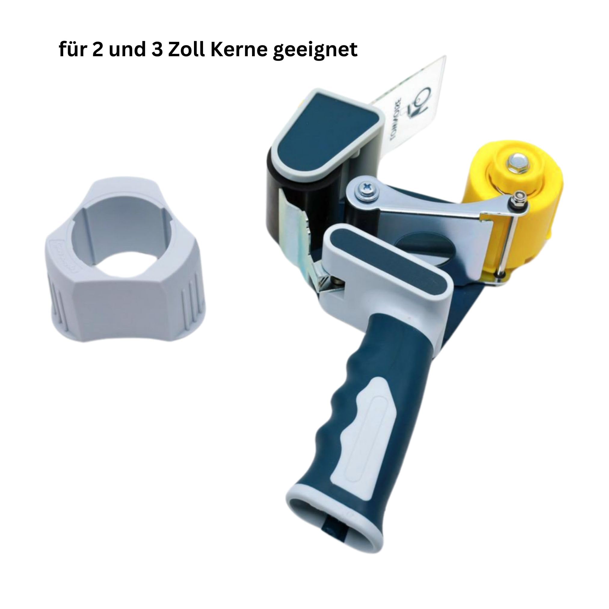 Packbandabroller mit Sicherheitsvorrichtung | Profi-Ausführung | Sicherheits-Handabroller | Low- Noise | Für Paketklebeband mit max. 50 mm Breite