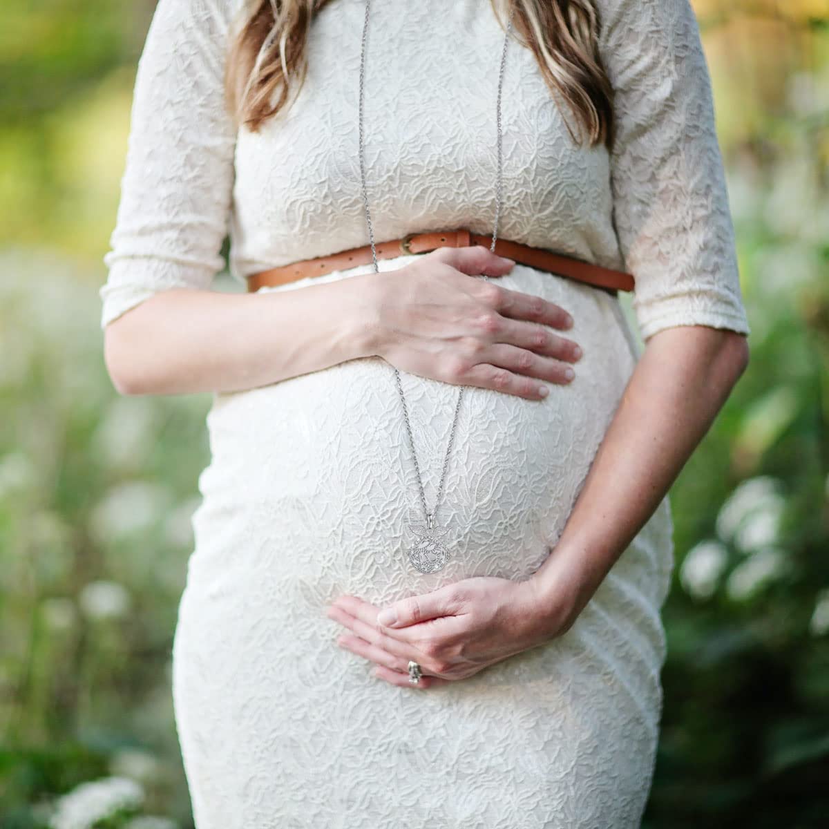 AEONSLOVE Collana Angeli Gravidanza, Collana Lunga Donna Ali d'angelo Con Ciondolo Chiama Angeli Bola Messicana Maternita per Mamma e Bambino Regalo Originale Bel Gioielli