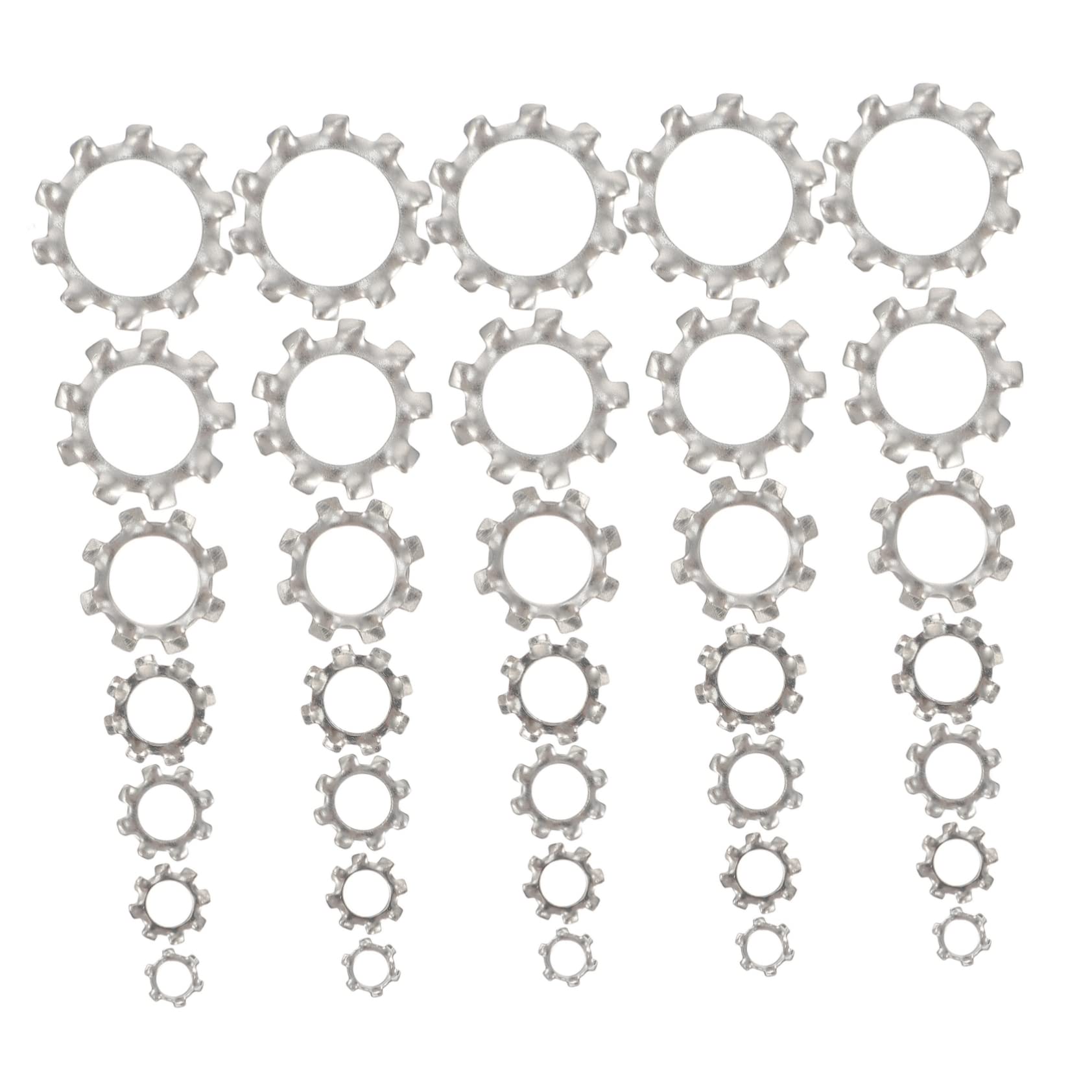 HOLIDYOYO 280pcs External Serrated Lock Washers Locking Tooth Washers for Fasteners Easy to Use