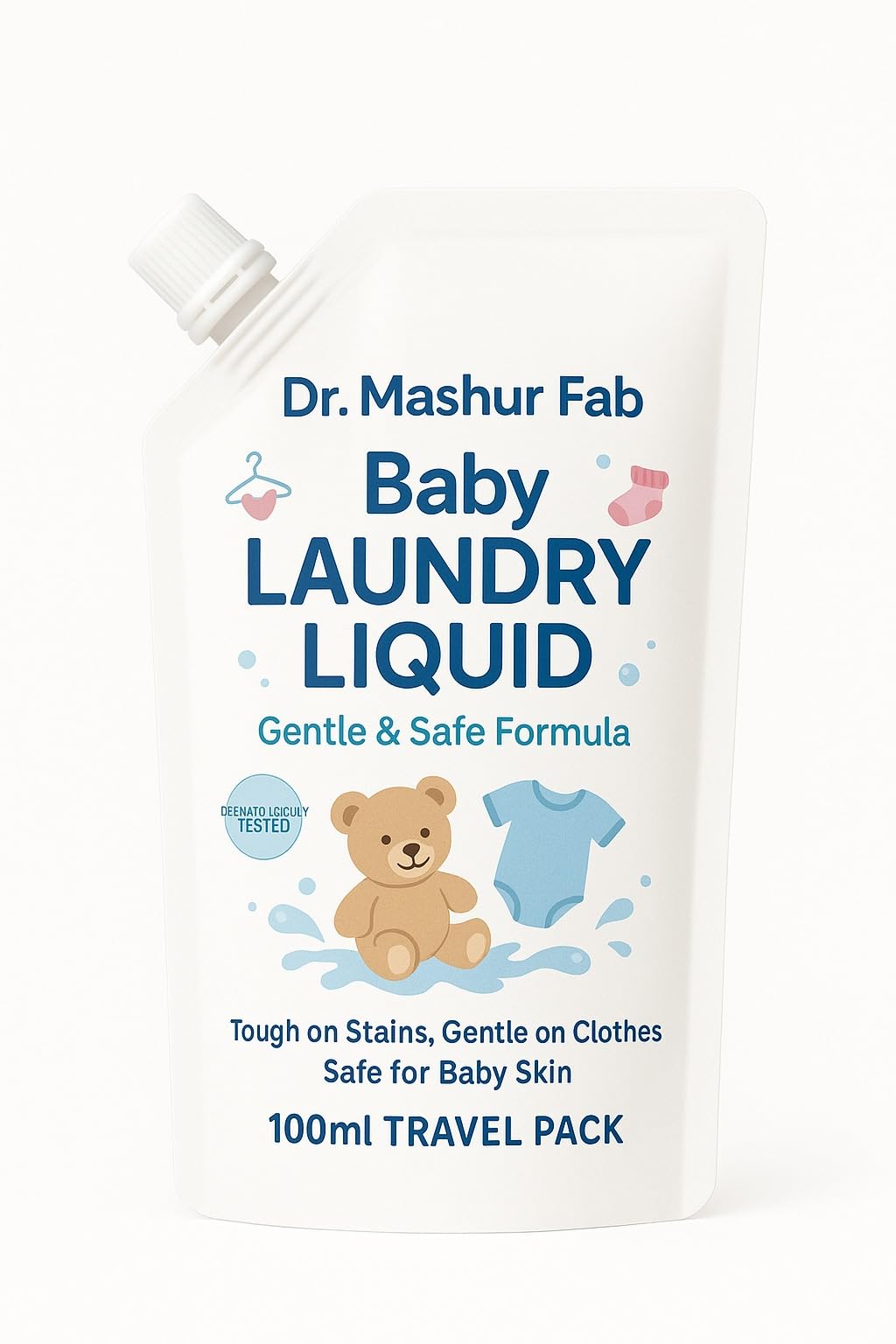 MASHUR FAB | Laundry Detergent for Newborns baby and children - Gentle, Hypoallergenic, Chemical-Free Liquid for Clothes, Stain Remover, Suitable for All skin, Baby Essentials - 1L (1, Travel pouch)-image-7