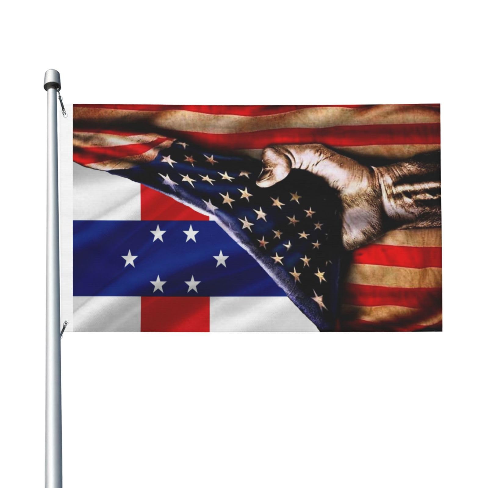 America And Netherlands Antilles The Dutch Antilles Flag 3x5 Ft Flag Duplex Prints Outdoor Double Fabric Flags Outside Banner 3x5 Foot Feet Brightly Colored Fanti-Fading Outer Banner Durable