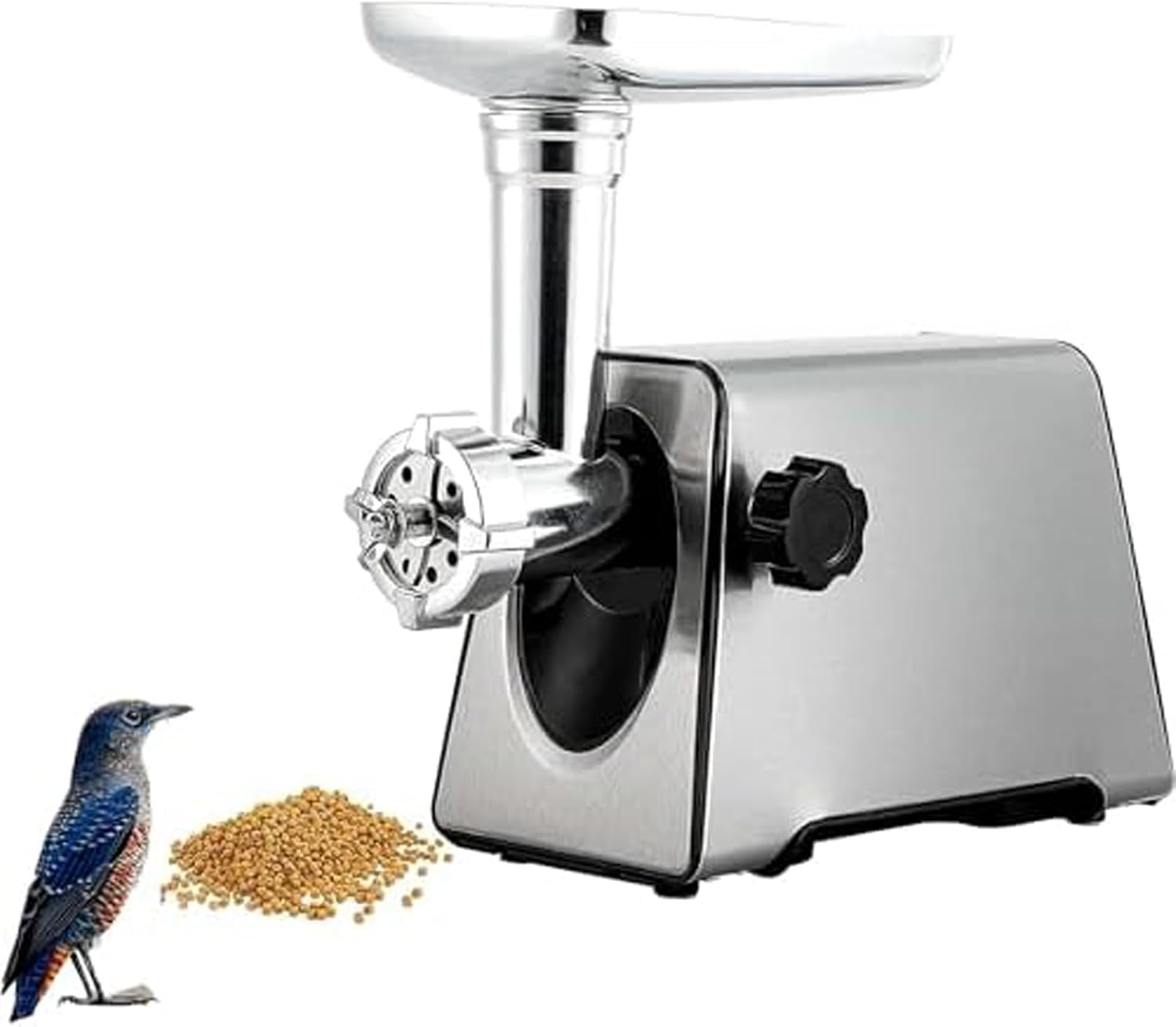 Granulatore elettrico per mangimi, in acciaio inossidabile, strumento per la produzione di mangimi per animali domestici e da fattoria, per gatti, cani, uccelli e pesci.