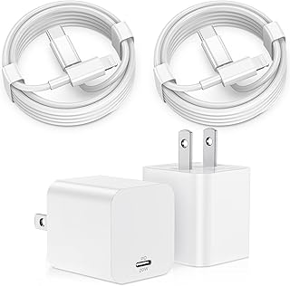iPhone 14 13 12 Fast Charger,【Apple MFi Certified】 2-Pack 20W Type C Fast Charger Block with 6FT 10FT USB C to Lightning Cable Compatible with iPhone 14 13 12 11 Pro Max Plus Mini XS XR X iPad AirPod