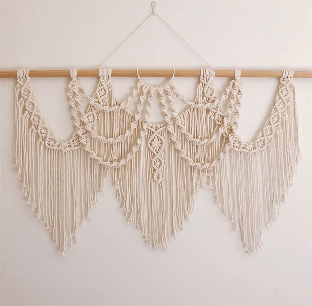 QLBUJ Large Macrame Wall Hanging Macrame Tapestry Above Headboard Boho Home Decor for Bedroom Living Room Apartment Wedding Party,38" W X 28" L