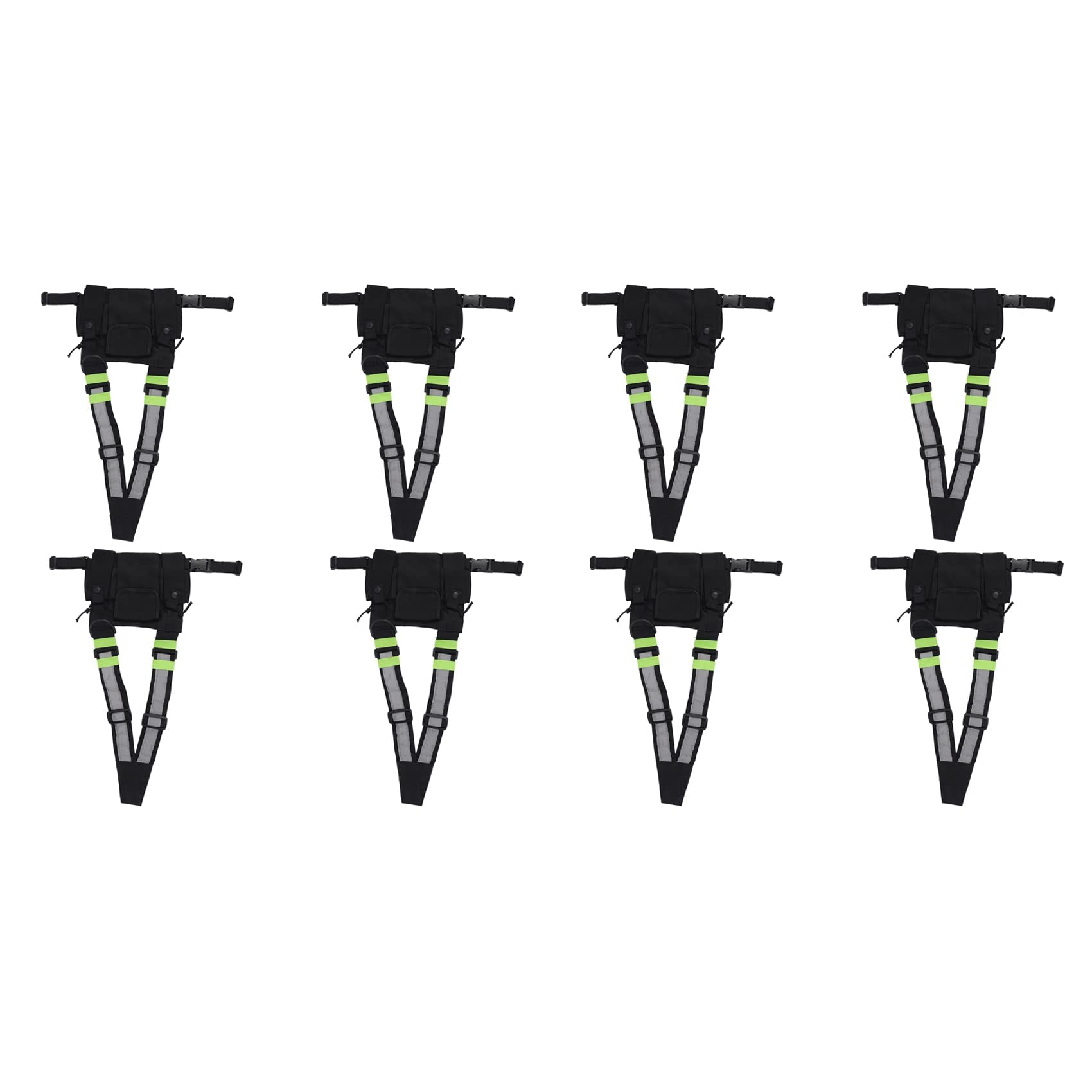8X Le Radio Pocket Radio Chest Harness Cassa Anteriore Confezione Pouch Vest Caso Rig per 2 Way Radio Walkie Talkie Adatto per UV-5R Nero + Verde