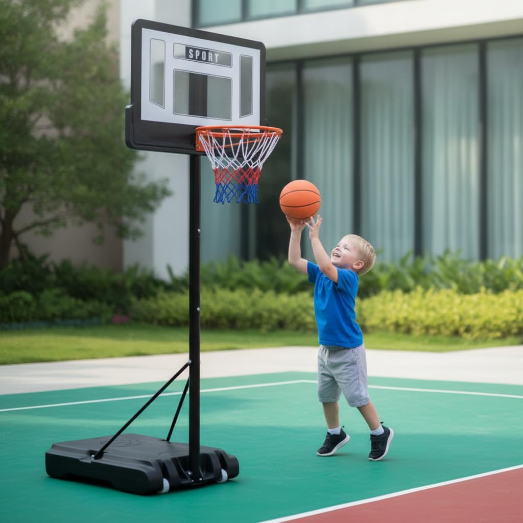 Canasta de Baloncesto Portátil Ajustable para Niños y Adolescentes | Aro de Baloncesto con Base Rellenable, 0181