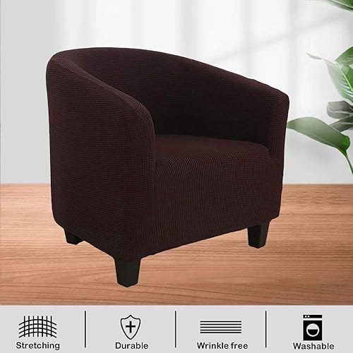 Miniatura 3 de VIENLOVE Funda protectora para silla de club, mezcla de poliéster, suave, para sofá, muebles, funda elástica con parte inferior elástica, lavable a