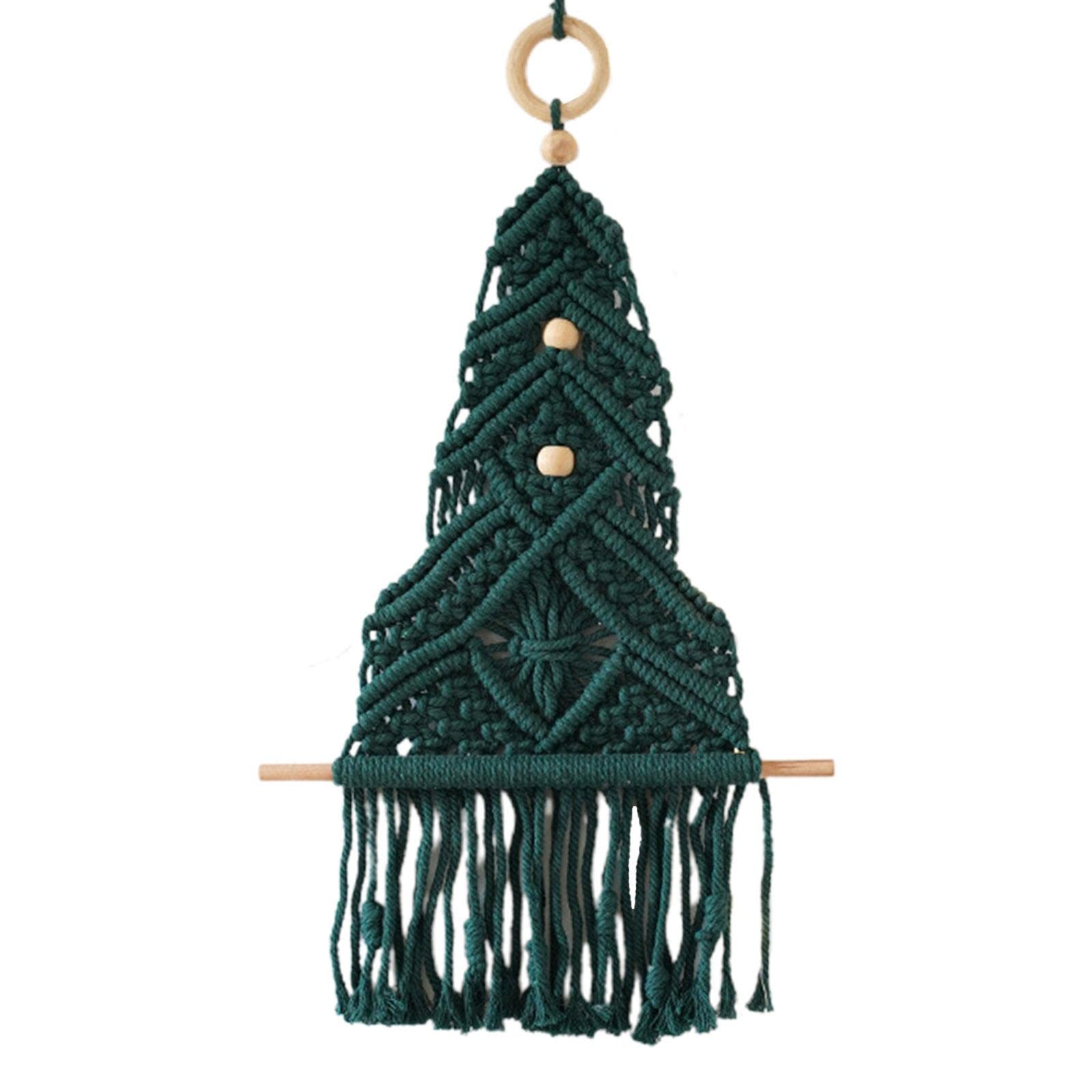 Kalttoy Handwoven Christmas Tree Tapestry Hanging Ornament for Bedroom Dormitory Wall Window Decorations Christmas Wall Tapestry
