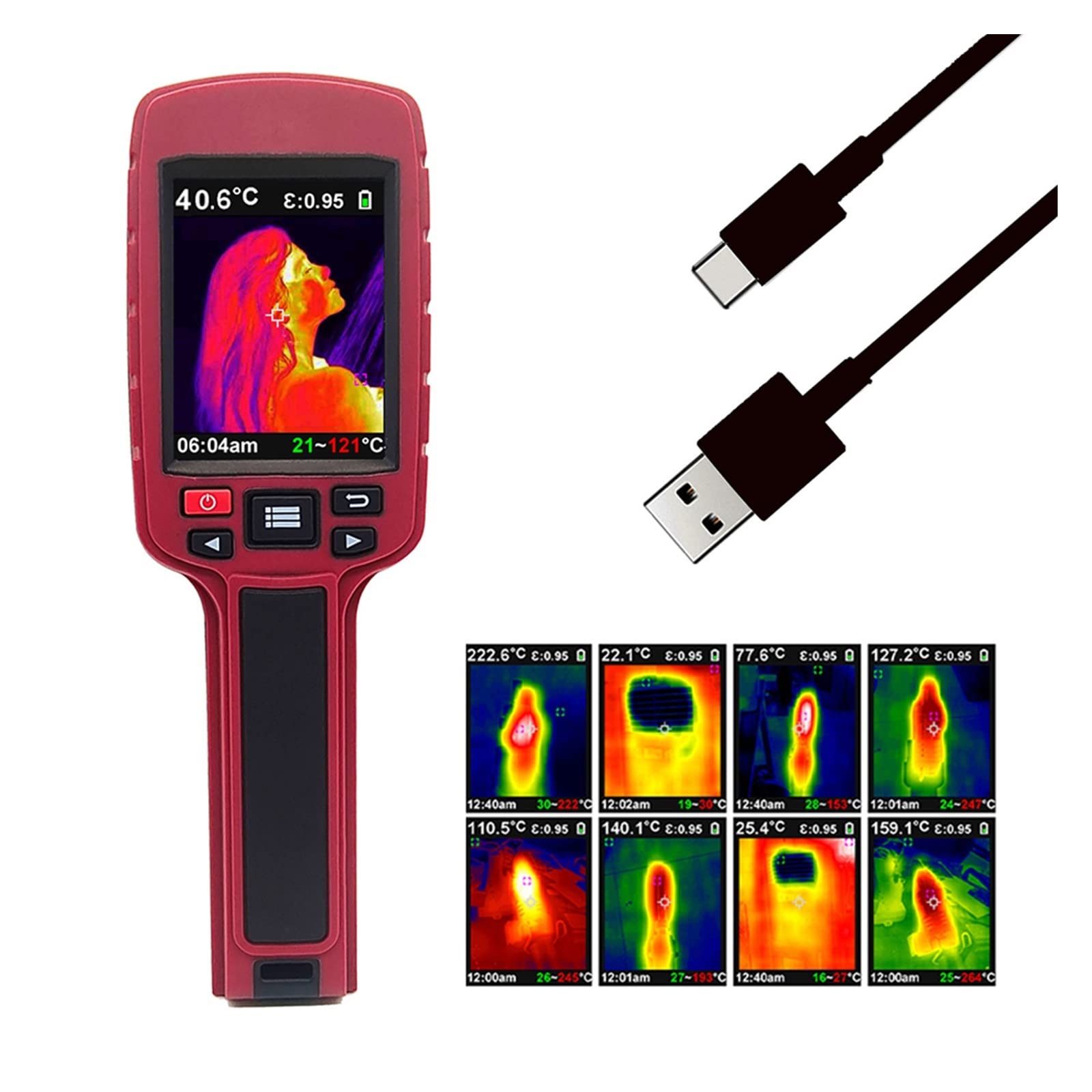 Cámara térmica Cámara térmica infrarroja Cámara termográfica de Mano Resolución LCD infrarroja Detección de Temperatura Industrial de 60x60 píxeles Diseño Compacto
