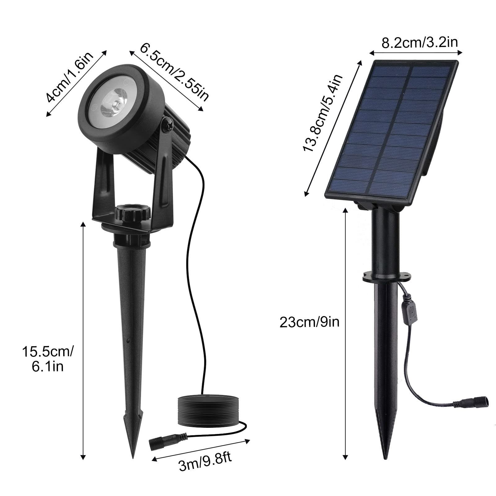 CORESLUX Solar Garden Spotlights, 2-in-1 Landscape Spotlight - Image 2