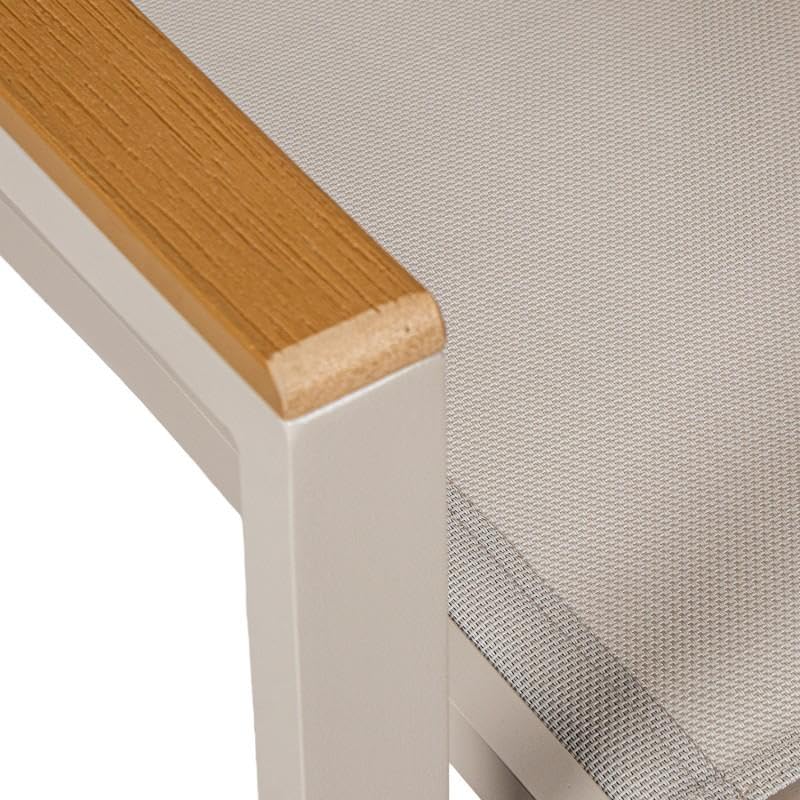 Chaise d'extérieur en aluminium DRW crème 86x50x60 cm pour jardin