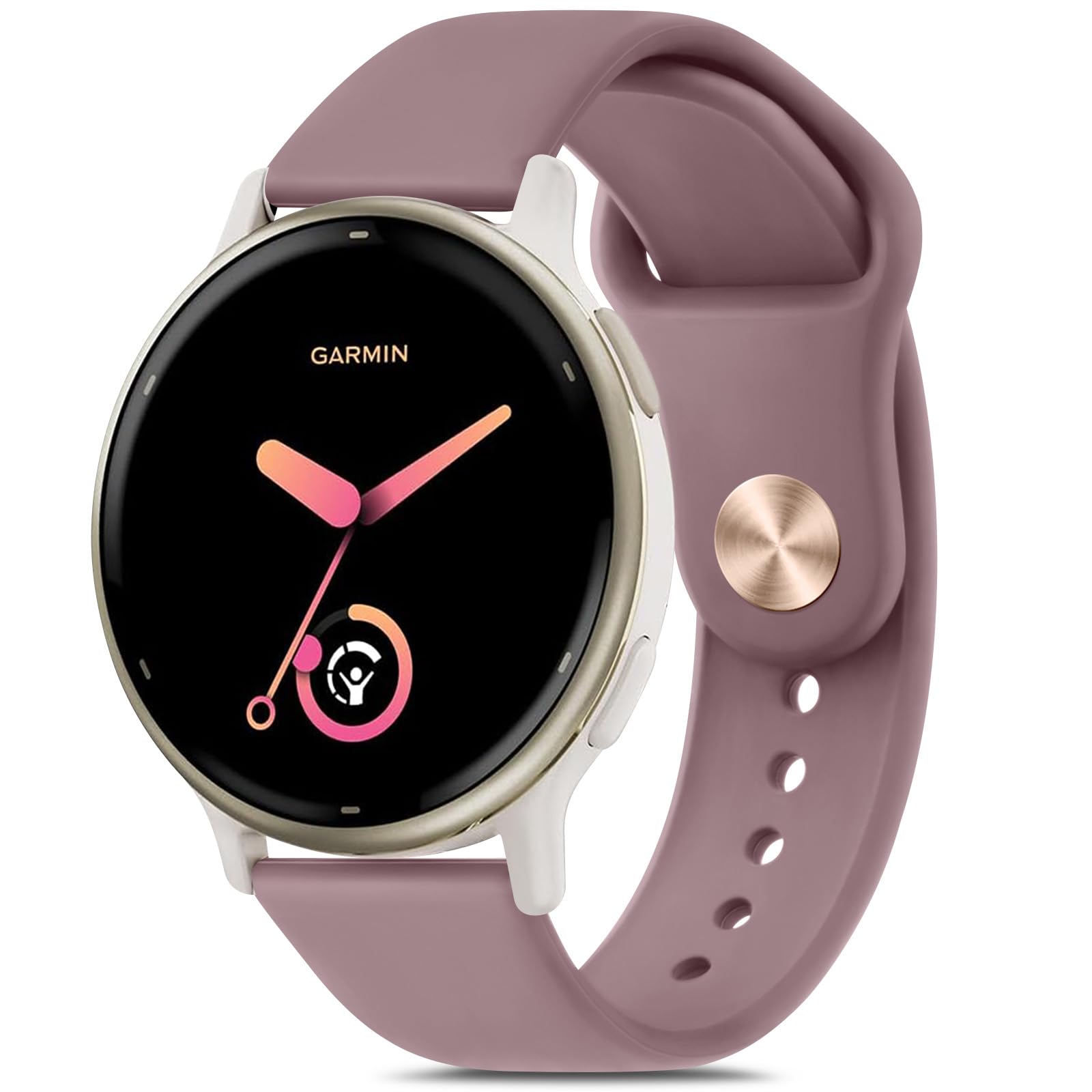 Oumida Garmin Armband für Garmin Forerunner 165/165 Music/Forerunner 55, Vivoactive 5 / Vivoactive 3 für Damen Herren, 20mm Silikon Armbänder Sport Ersatz Uhrenarmband, Rauch Violett