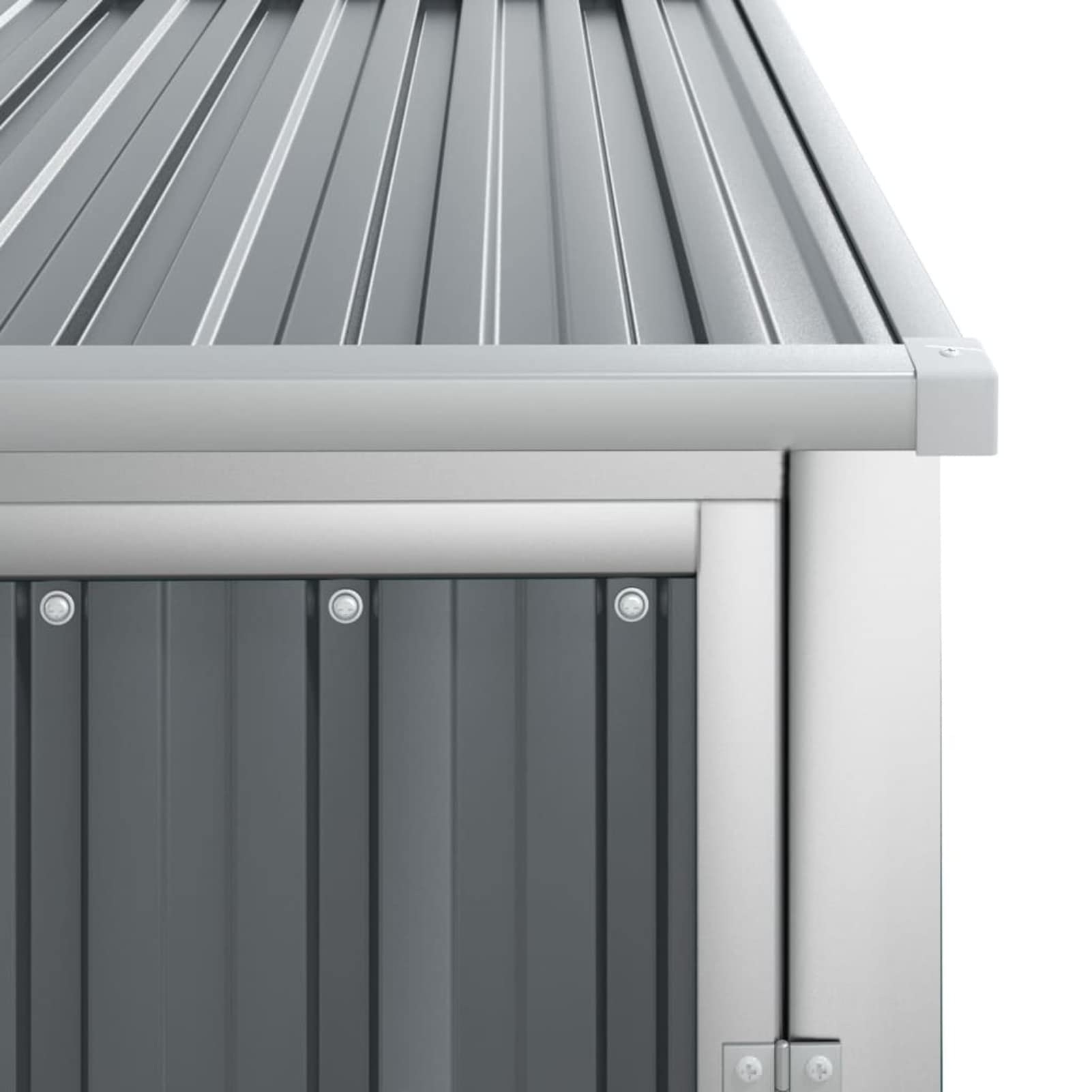 IKAYAA Capanno per Attrezzi da Esterno Capanno Giardino Casetta da Giardino Box Attrezzi Giardinaggio Casetta per Attrezzi in Metallo Tetto a Uno spiovente n Acciaio Zincato-Grigio-88 x 89 x 161 cm