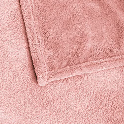 Image of BEDELITE Fleece Blankets Queen Size Pink Throw Blankets for Bed, Luxury Plush Cozy Fuzzy Blanket 90x90 inches, Super Soft Warm Lightweight Throw Blanket All Seasons Suitable