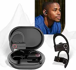 Fone de Ouvido Sem Fios Bluetooth Esportivo Corrida Academia Com Gancho 5.4 Sem Fio À Prova D'água Microfone LED Display