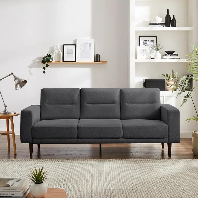 LEGACY OF COMFORT Heros 84.3" Minimore Modern Style 3 Seater Sofa Sofa Three Seater Sofa for Living Room Guest Room Hotels Office (Dark Grey)