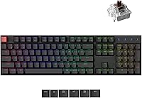 Keychron K10 V2 Full-Size Wireless Mechanical Keyboard: QMK, Hot-Swappable Super Brown Switches, RGB, Bluetooth for Mac/Windows