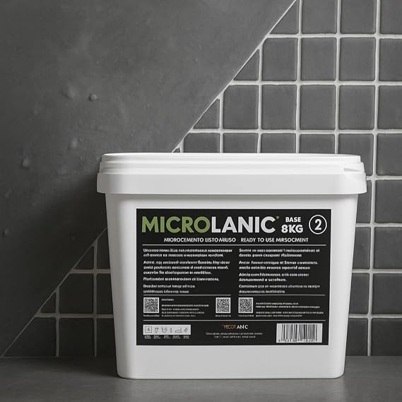 5 m² Ready to Use Microcement Kit - Non-Absorbent Surfaces SNA - Microcement for Walls and Floors Tiles Marble Terrazzo (Grey 20%)