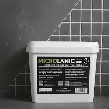 5 m² Ready to Use Microcement Kit - Non-Absorbent Surfaces SNA - Microcement for Walls and Floors Tiles Marble Terrazzo (Grey 20%)