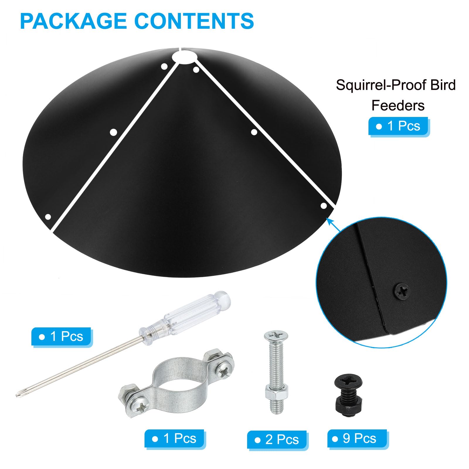 PATIKIL Squirrel Baffle for Bird Feeders Pole 19 inch - Image 3