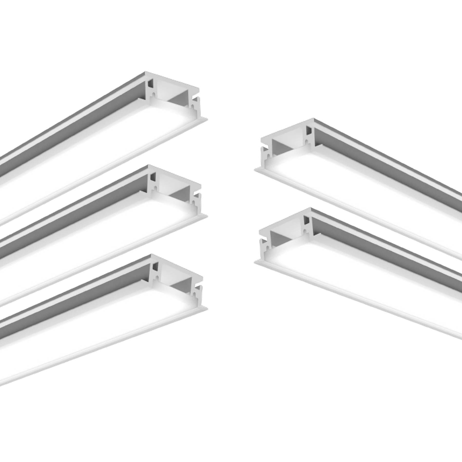 G.W.S® Waterproof Floor & Decking LED Profile, 5-Pack Aluminium Channel for LED Strip Light, 2 Metres 27.3mmx11mm (077-D2711) — image 1