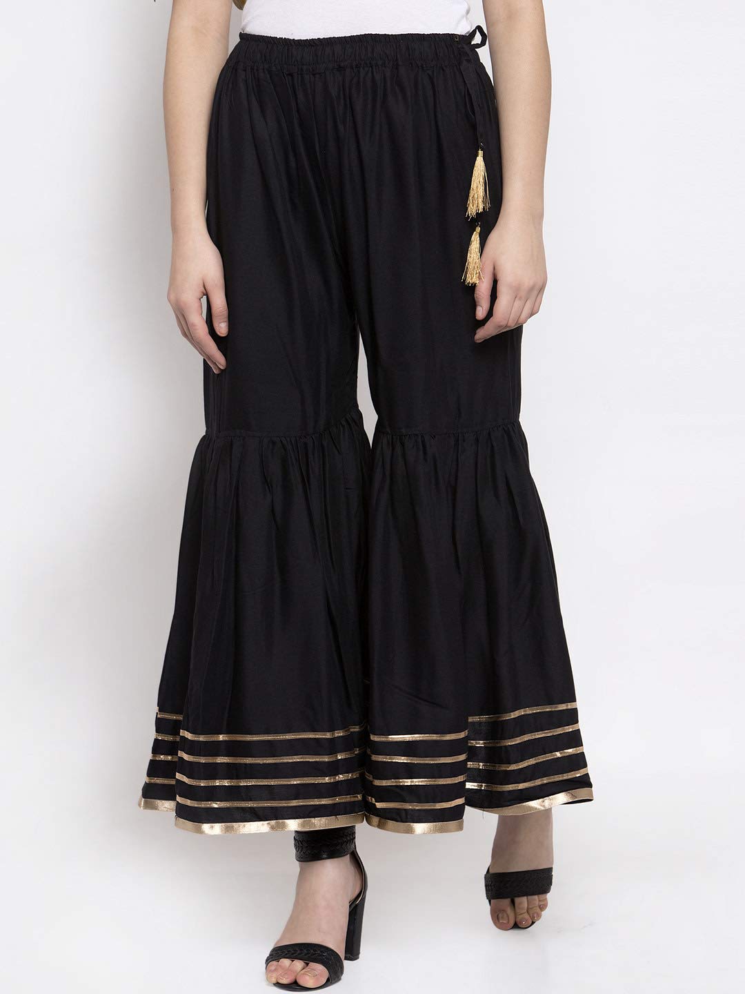 nypa women flared sharara/palazoo(Black)-picture-17