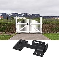 Vista 4 de Pestillo de puerta abatible, cerradura de pestillo resistente para valla de madera, cerradura de cerrojo de puerta de seguridad con orificio