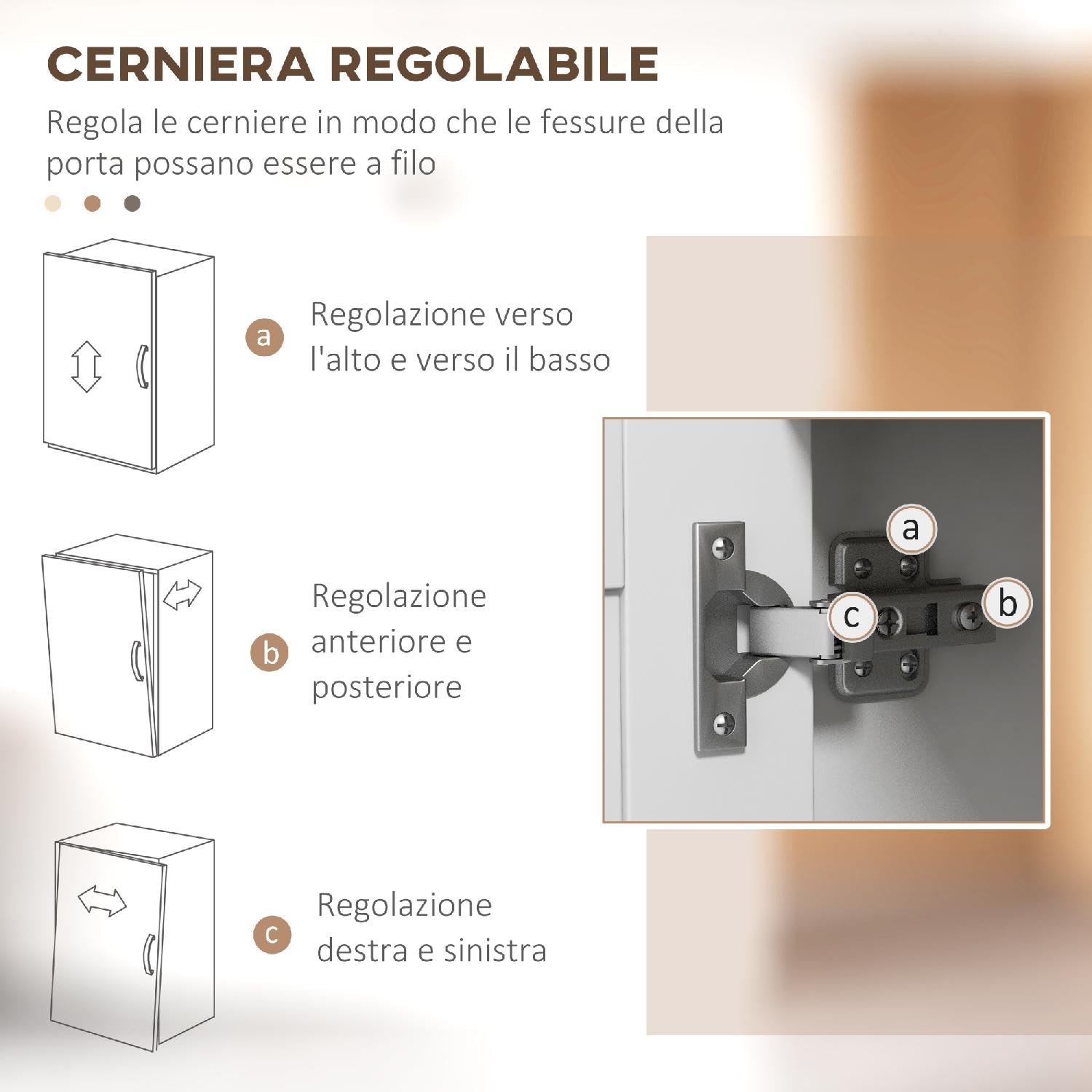 Credenza Cucina Bassa Rustica Mobile Cucina Vano Porta-Microonde 3 Ante Dimensioni 80x35x97 cm Bianco