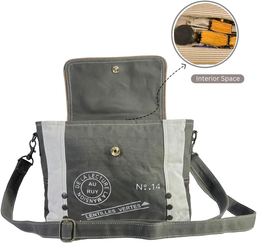 Leather Star Shoulder Bag, Adjustable Handle, Canvas Crossbody Bag