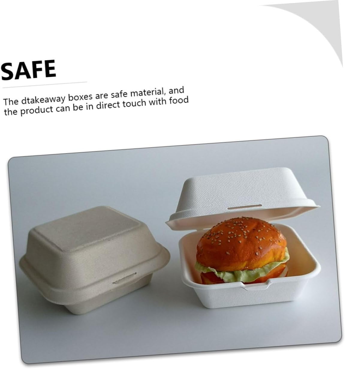 25pcs Kraft Take-out Box Alternative Folding Burger Storage Box Biodegradable Meal