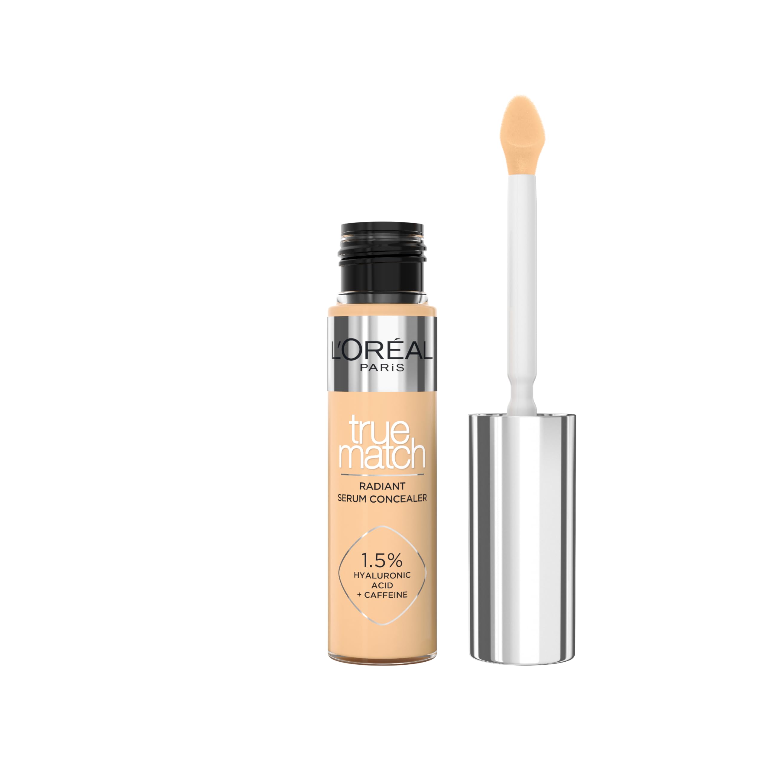 L'Oréal Paris True Match Serum Concealer, Medium Coverage, Radiant Finish, With 1.5% Hyaluronic Acid and Caffeine, Neutralises Dark Circles, Smooths & Replumps Skin, 24H Hydration, 5D
