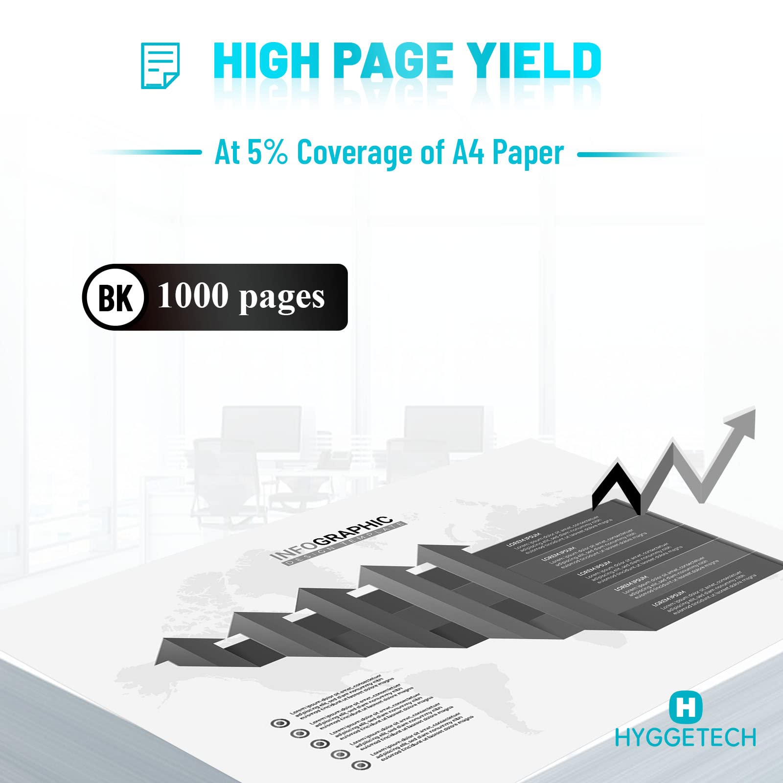 Hyggetech Toner 106A W1106A compatibile con HP W1106A 106A per HP 107w Toner Laser 107a 107r 135a Toner MFP 137fwg Laser MFP 135wg 135w 137fnw