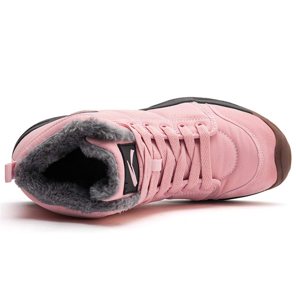 Axcone Stivali Uomo Donna Invernali Impermeabili Trekking Outdoor Caldo Cotone Scarpe Piatto Caviglia Stivaletti Neve - Rosso Marrone Blu Nero Grigio 36-48EU
