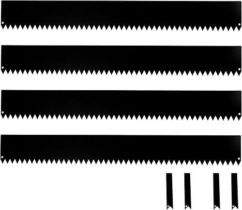 Tie Down Kit de bordes metálicos de 48 x 8 pulgadas, 4 placas de acero y 4 conectores de acero, 16 pies lineales en total, para bordes de jardín,