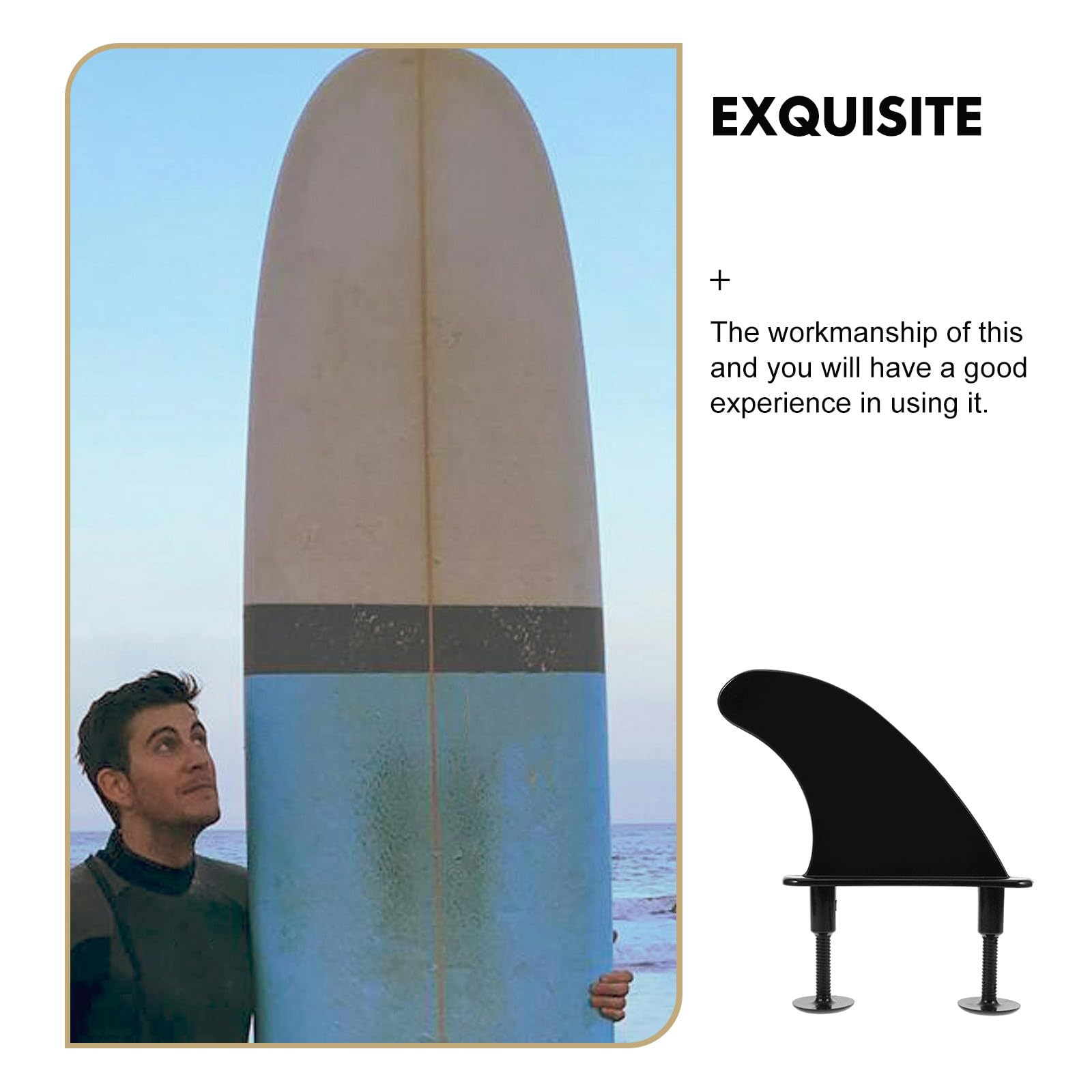 Aleta de Tabla de Surf de TPU Negra para Paddleboard y Surfboard, Mejora el Equilibrio Estabilidad en Deportes Acuáticos y Kayak, 1 Set